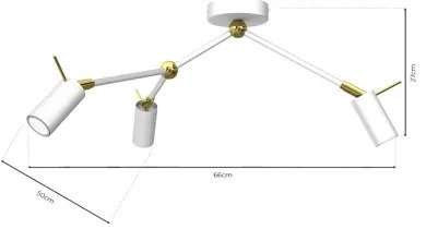 Faretto IRIS 3xGU10/MR11/40W/230V bianco/oro