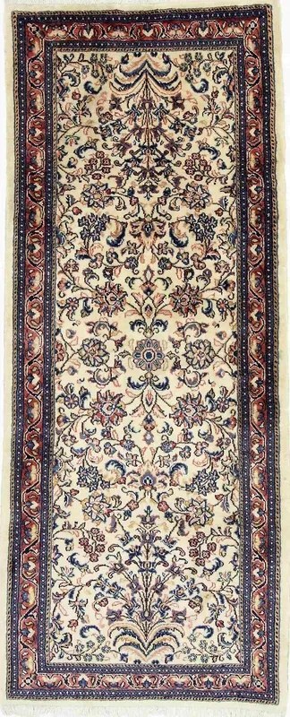 Sarouk Tappeto 200x80 Beige (Iran) Annodato A Mano