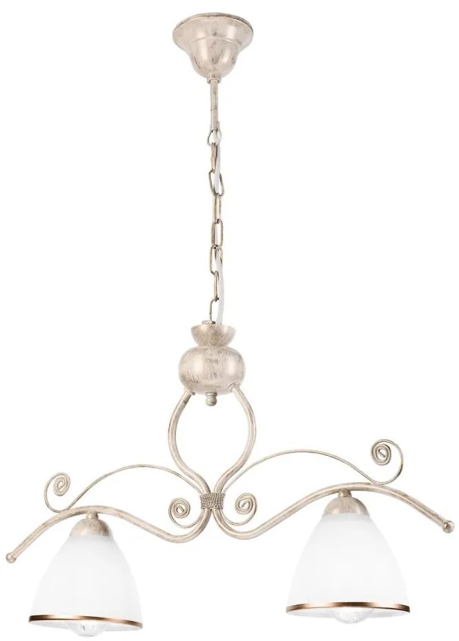 Lampadario a sospensione con catena RETRO 2xE27/60W/230V oro/patina