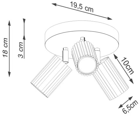 Sollux SL.1601 - Faretto KARBON 3xGU10/10W/230V color crema