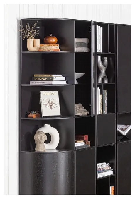 Libreria modulare in legno di pino nero 40x210 cm Finca - WOOOD