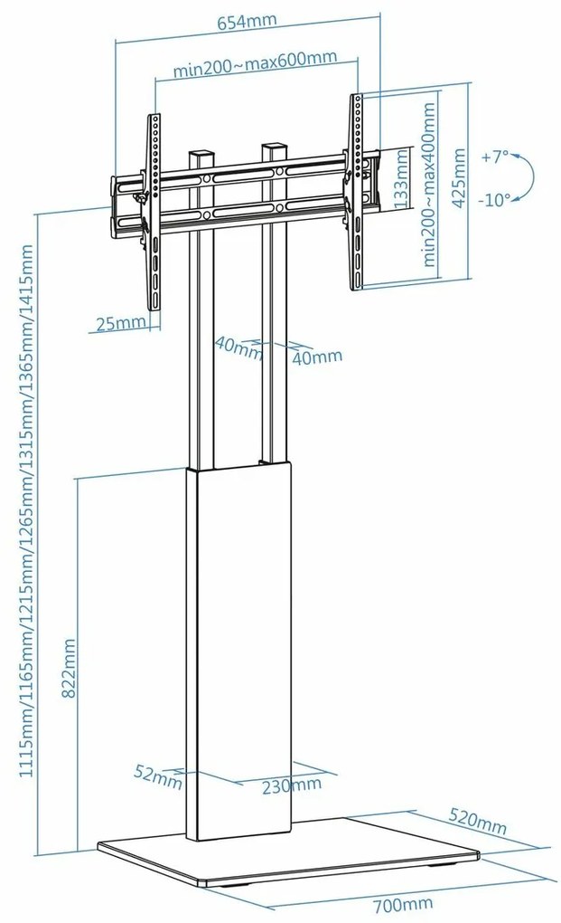 Supporto TV TooQ FS2288M-B 32"-85" 40 kg