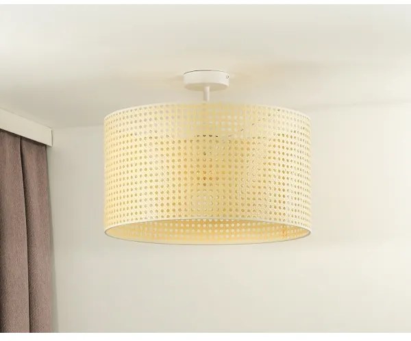 Duolla - Lampadario a plafone ROLLER RATTAN 1xE27/15W/230V diametro 45 cm beige