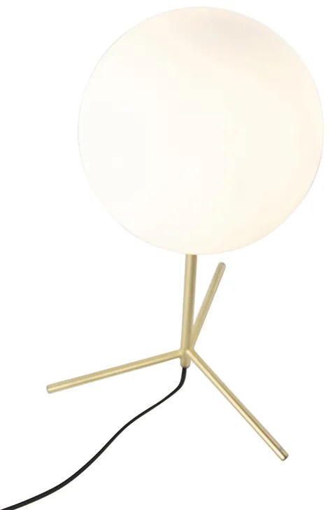 Lampada da tavolo Art Déco in ottone con vetro opalino 45,5 cm - Pallon