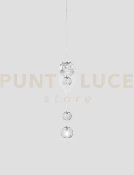 Oto sospensione pead cristallo rigadin nickel satinato 1 luce attac...