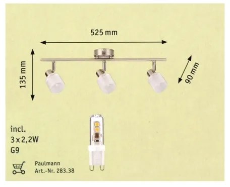 Paulmann 60200 - 3xLED-G9/2,2W Faretto HELIX 230V