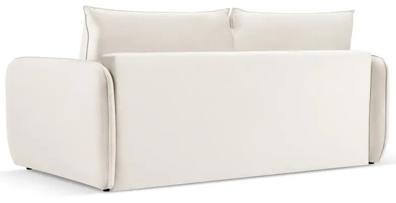 Divano letto in velluto crema 214 cm Vienna - Cosmopolitan Design