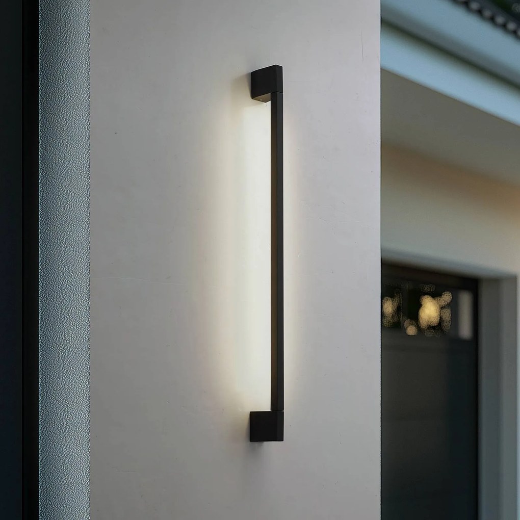 Lindby applique a LED Neano, 90 cm, nero, metallo, IP54