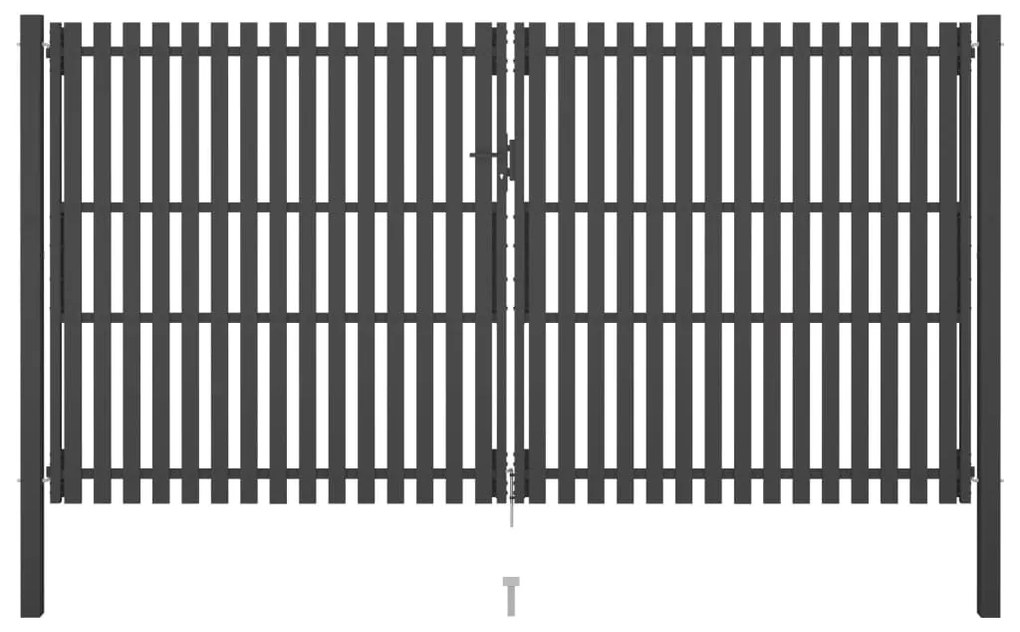 Cancello Per Recinzione İn Acciaio 4x2,5 M Antracite /