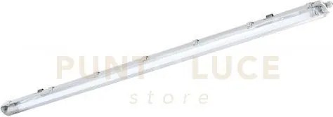 Plafoniera stagna led atlantic silver 1 luce attacco t8 i incluso i...