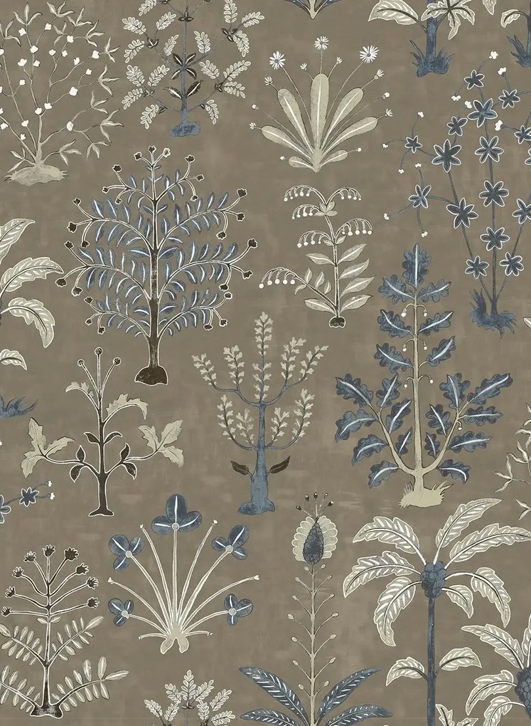 Josephine Munsey Carta da parati Cynthia - Mushroom and Blue
