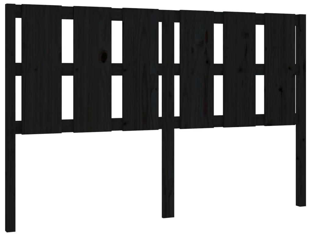 Testiera per letto nera 155,5x4x100cm in legno massello di pino