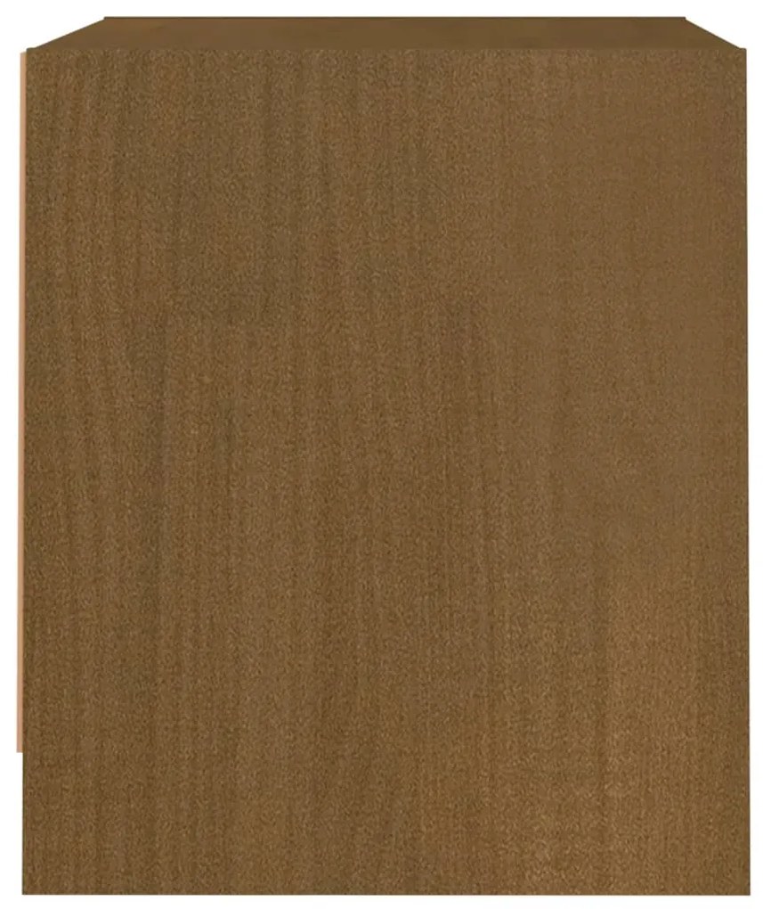 Comodino Miele 40x30,5x35,5 cm in Legno Massello di Pino