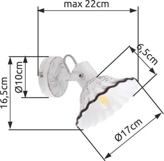 Globo 54050-1 - Faretto da muro JOWITA 1xE27/40W/230V