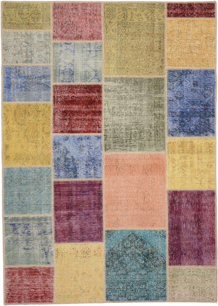 Patchwork Tappeto 170x240 (Tacchino) Annodato A Mano