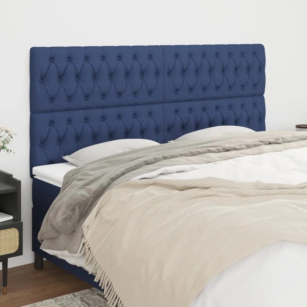 Testiera 4 Pz Blu 100 X 7 X 78/88 Cm İn Tessuto /