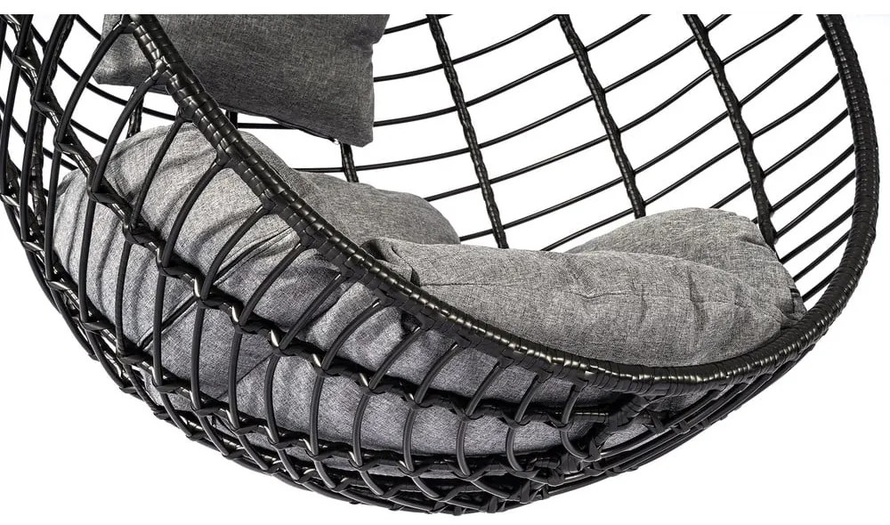 Poltrona sospesa in rattan artificiale nero Mila - Bonami Selection