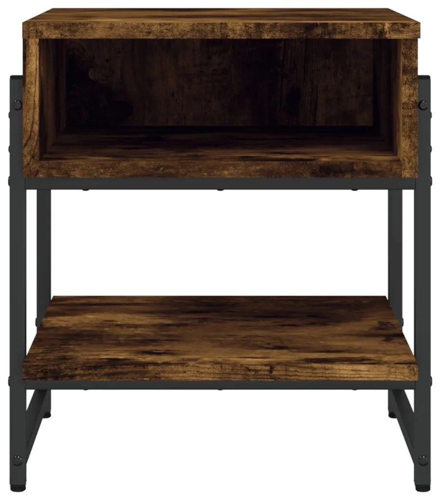Tavolino da salotto rovere fumo 40x40x45 cm legno multistrato