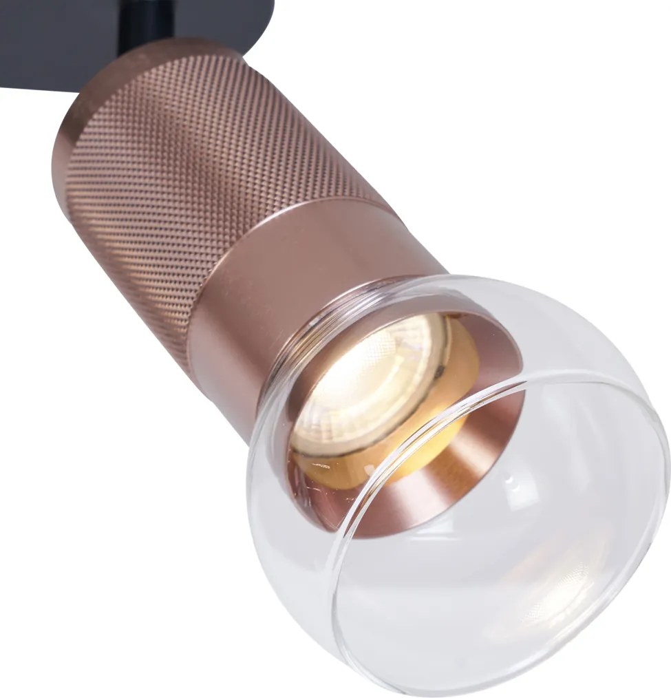 Faretto da soffitto arrotondato bronzo scuro 2 luci regolabile - Veerle