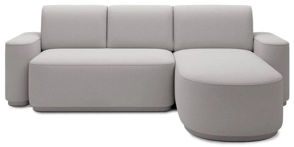 Divano angolare grigio chiaro allungabile/con contenitore (con penisola a destra/con chaise lounge) e rivestimento in ciniglia Aurumm – ELTAP