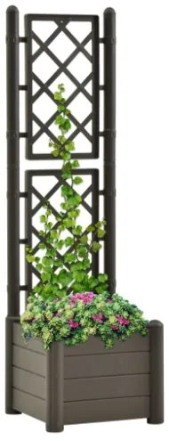 Fioriera da Giardino con Graticcio 43x43x142 cm PP Antracite