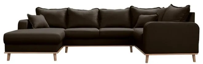 Divano angolare nero (angolo sinistro) Beata - Ropez