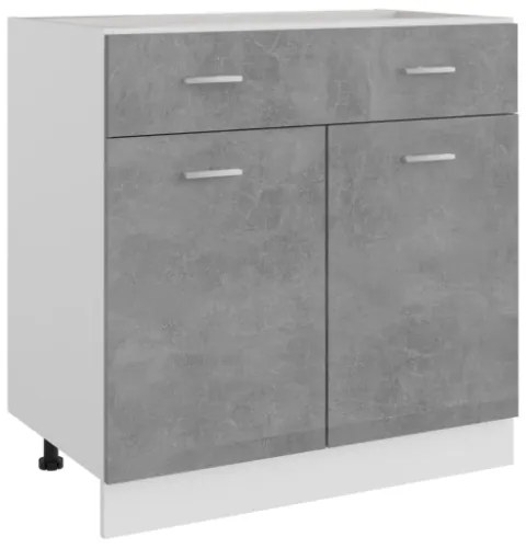 Armadio con Cassetto Grigio Cemento 80x46x81,5 cm in Truciolato