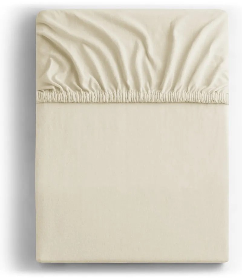 Lenzuolo con angoli beige in jersey 220x200 cm Amber – Restilo