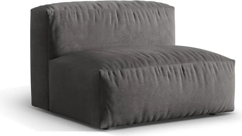 Parte divano componibile grigio (solo con parte centrale) con rivestimento in velluto Martina – Micadoni