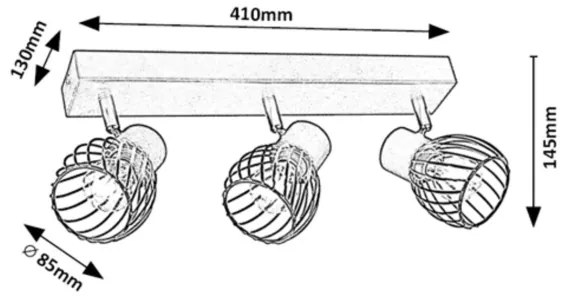 Rabalux 73003 - Faretto ABERAMA 3xE14/10W/230V