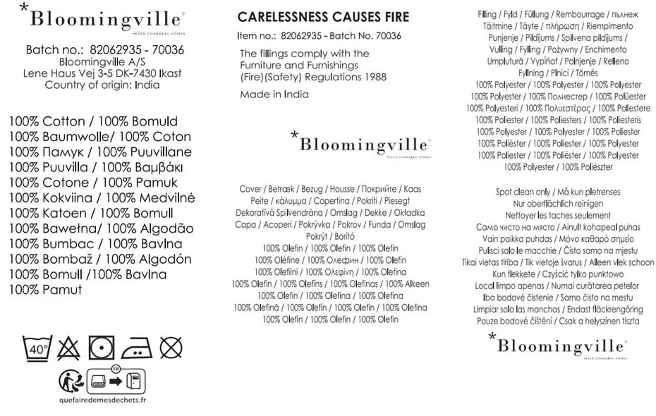 Cuscino decorativo in cotone 40x60 cm Lane – Bloomingville