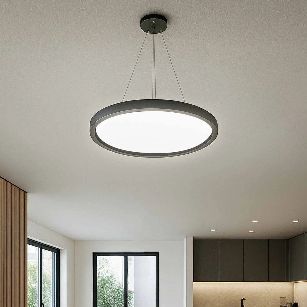 Pannello LED Rotondo a Sospensione 50W Slim CCT Ø600mm IP20 - Nera