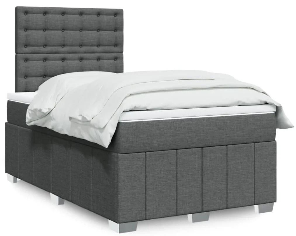 Giroletto A Molle Con Materasso Grigio Scuro 120x190cm Tessuto /