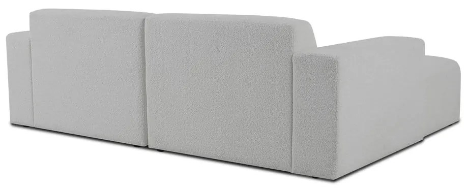 Divano angolare bianco in tessuto bouclé (angolo sinistro) Roxy - Scandic