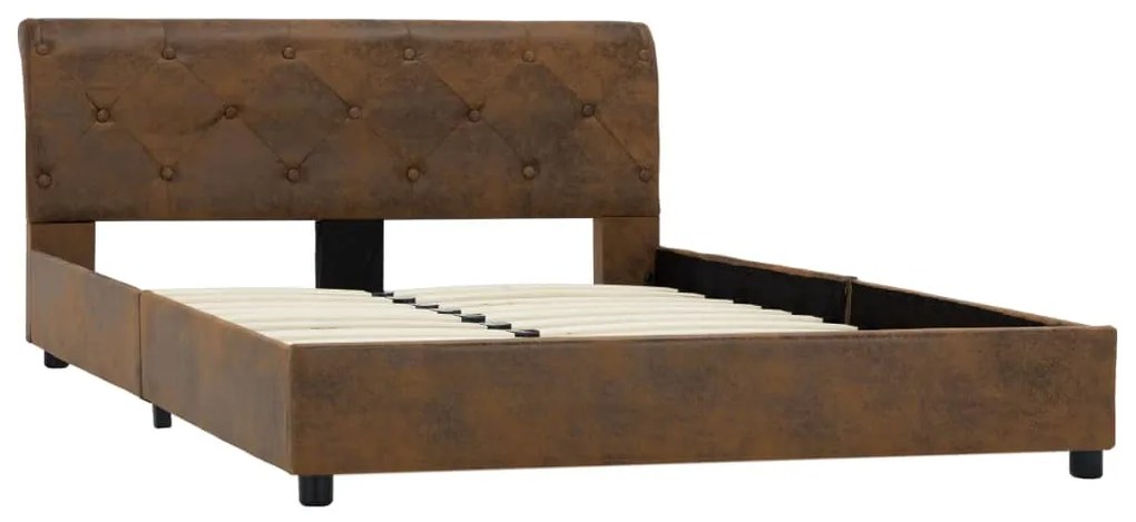 Giroletto marrone in similpelle scamosciata 140x200 cm