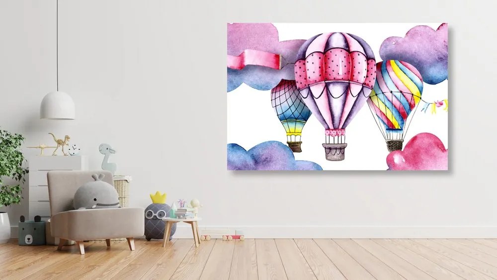 Quadro su tela – Palloncini ad acquerello