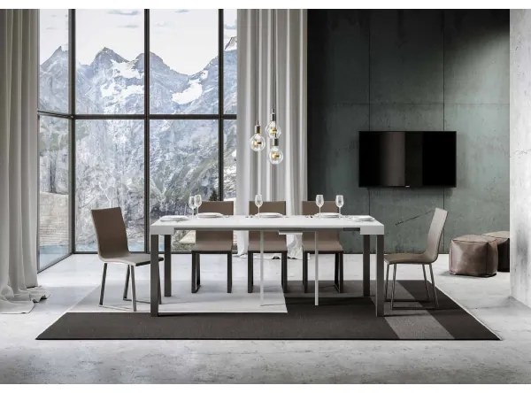 Consolle 90x40 cm allungabile a 196 cm EVERYDAY SMALL Bianco Frassino