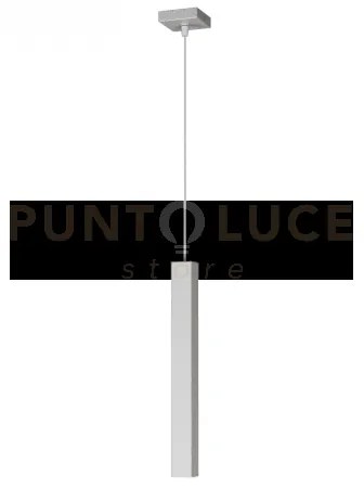 Square tube sospensione 1 luce grigio cavo cm.250 con base 1173-s1-gr