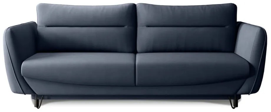 Divano blu allungabile/con contenitore e rivestimento in ciniglia 236 cm Silva – ELTAP