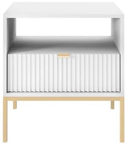 Comodino NOVA 56x54 cm bianco/oro