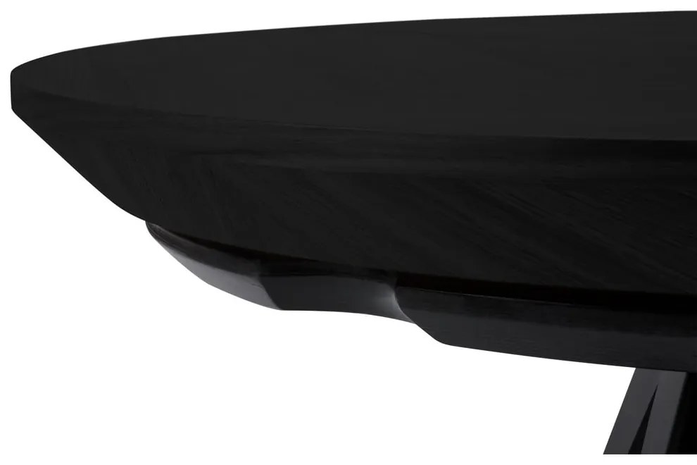 Tavolo da pranzo rotondo con piano nero allungabile con estensione ø 120 cm Magnus – Windsor & Co Sofas