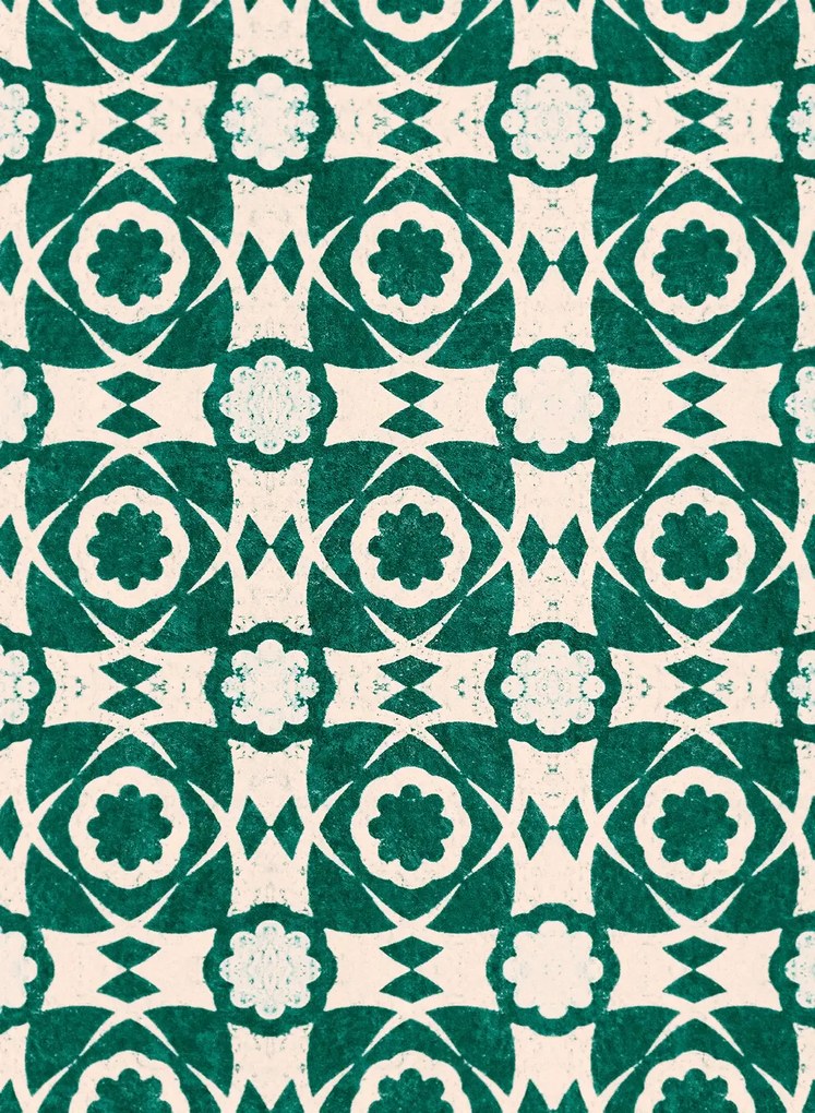 MINDTHEGAP Tapete Aegean Tiles - Ultramarine Green