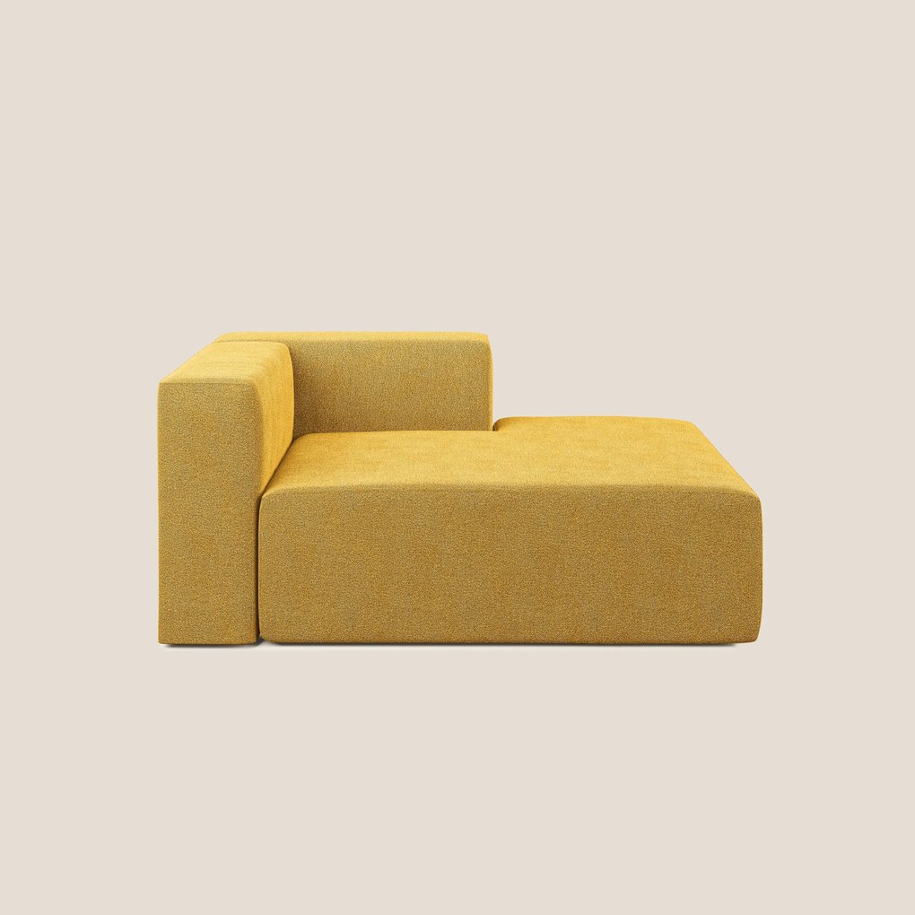 Nettuno modulo chaise longue in morbido tessuto bouclè T07 giallo