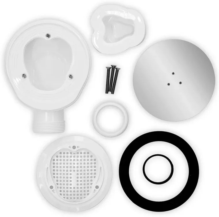 Piletta di scarico sifonata extra slim H51 D90 cm con griglia in acciaio inox