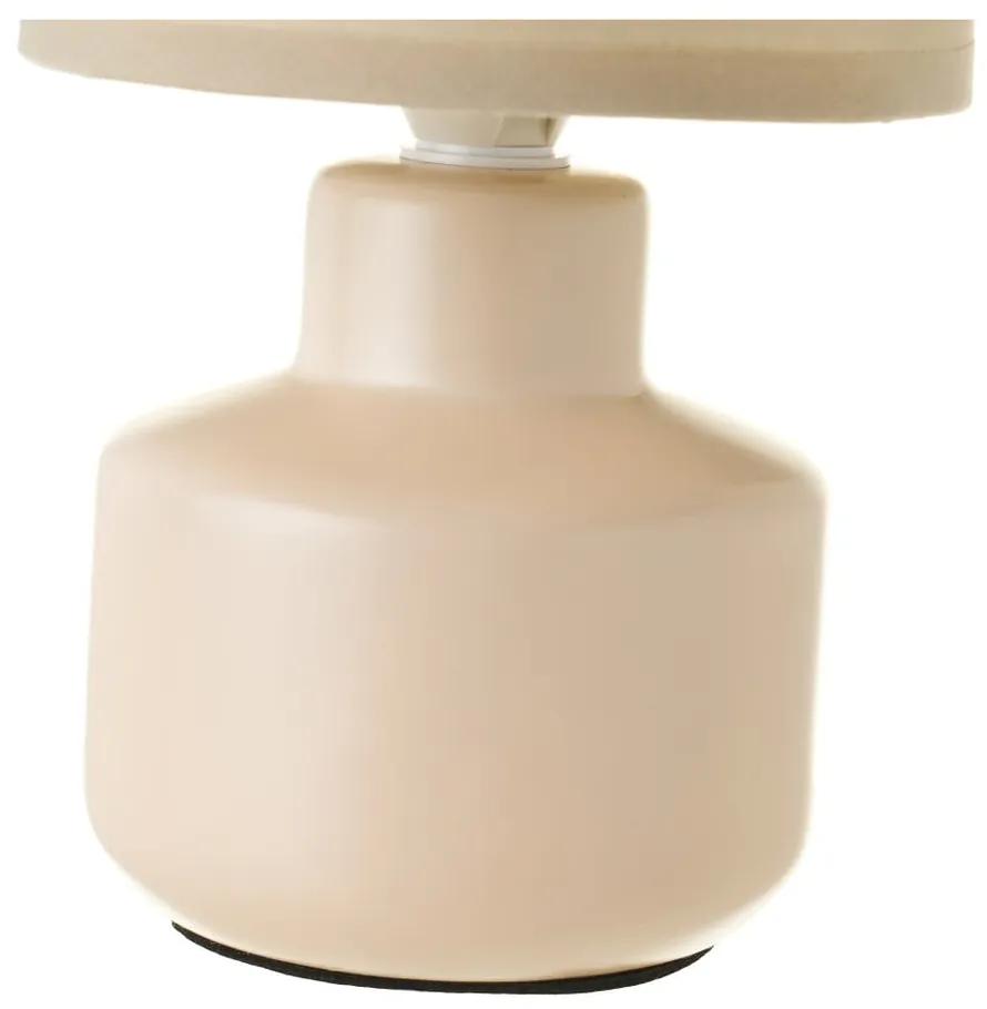 Lampada da tavolo in ceramica beige con paralume in tessuto (altezza 22 cm) - Casa Selección
