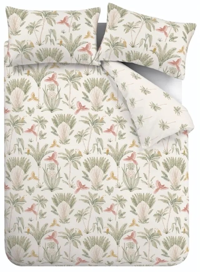 Biancheria da letto beige per letto matrimoniale/per letto esteso 230x220 cm Paradiso Palm – Catherine Lansfield
