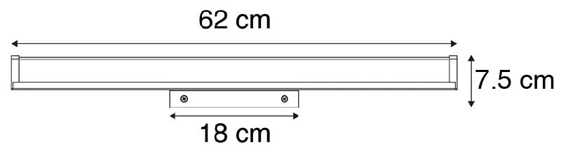 Lampada da parete moderna per bagno nera 62 cm IP44 - Cascada
