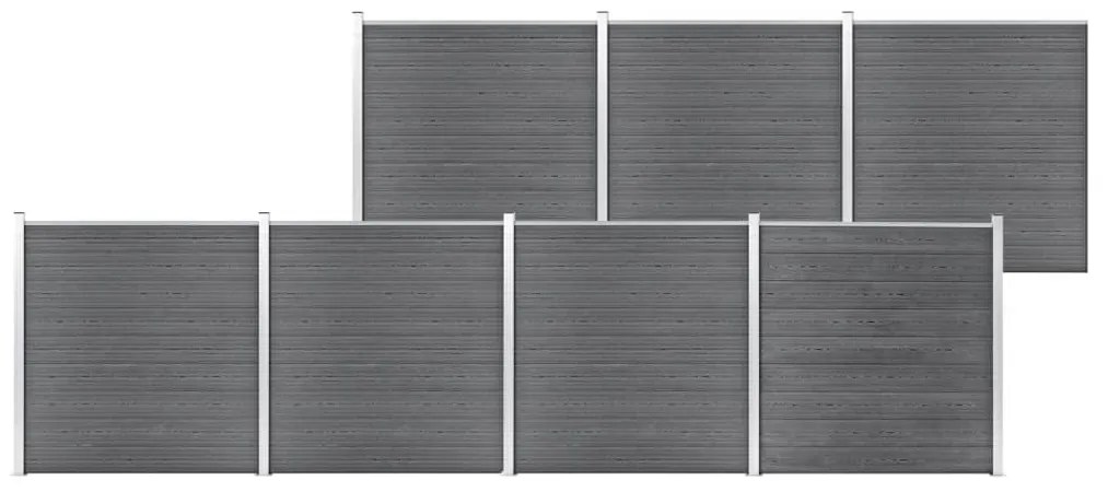 Pannello Di Recinzione İn Wpc 1218x186 Cm Grigio /