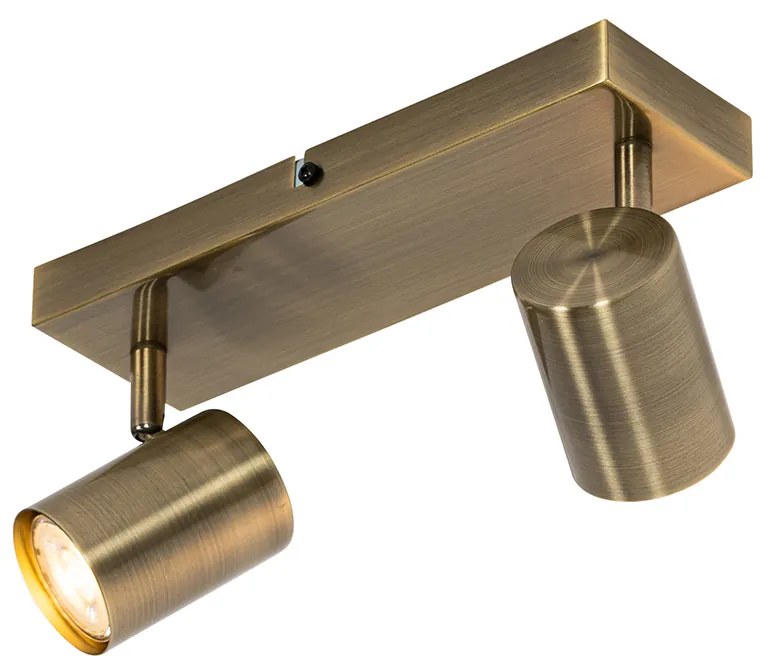 Plafoniera moderna bronzo 2 luci orientabile rettangolare - Jeana