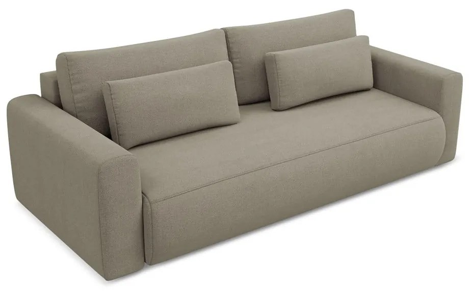 Divano marrone chiaro allungabile/con contenitore 238 cm Kapua – Makamii